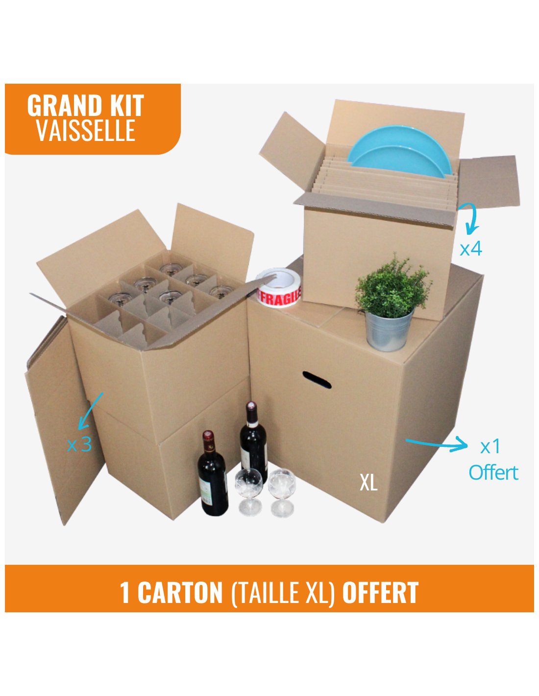 Kit Complet Déménagement T2 - Cartons & Papier Bulle