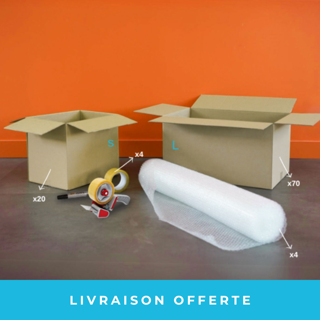 Pack déménagement 100 m2 - 90 cartons + livraison offerte